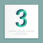 3d abstract style logo with number 3