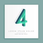 3d abstract style logo with number 4