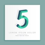 3d abstract style logo with number 5