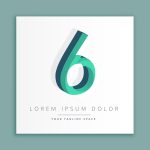 3d abstract style logo with number 6