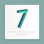 3d abstract style logo with number 7
