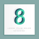 3d abstract style logo with number 8
