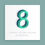 3d abstract style logo with number 8