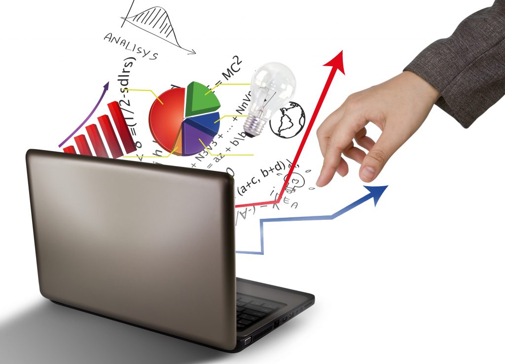 Laptop and financial Graphs